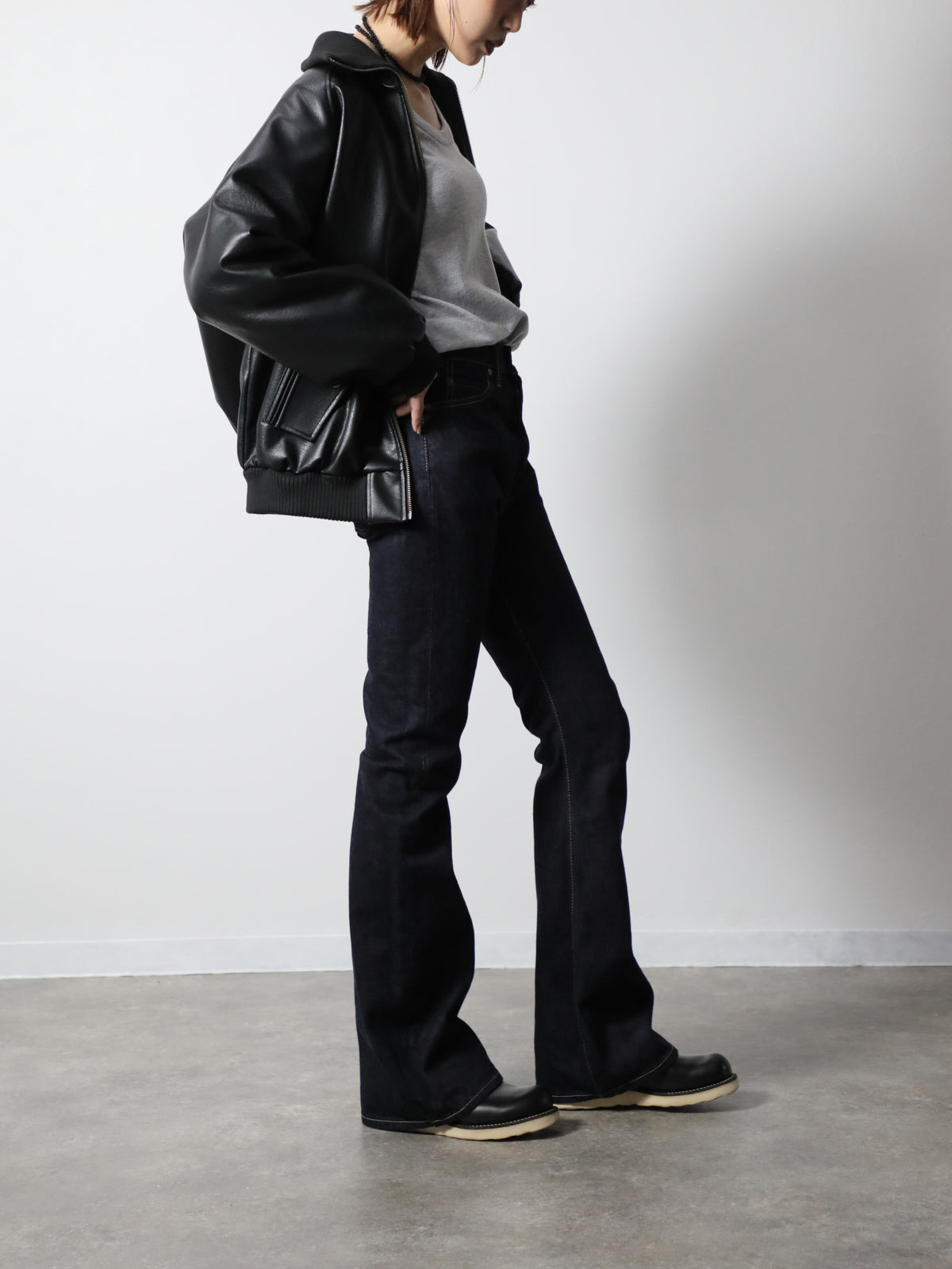 B-1969-XX-F-680 【岡山産 セルビッチデニム】ベルボトム ワンウォッシュ BELL-BOTTOM SELVEDGE DENIM ONEWASH
