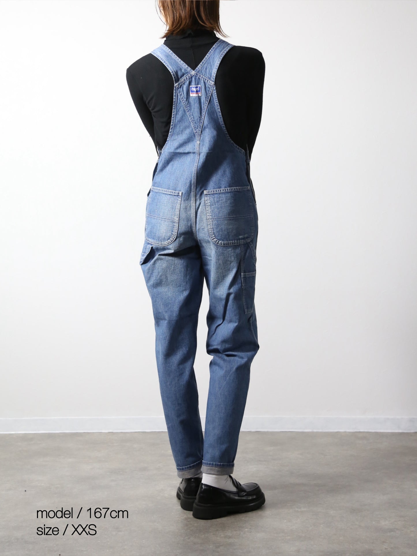 デニムオーバーオール サロペット ブリーチカラー ユニセックス