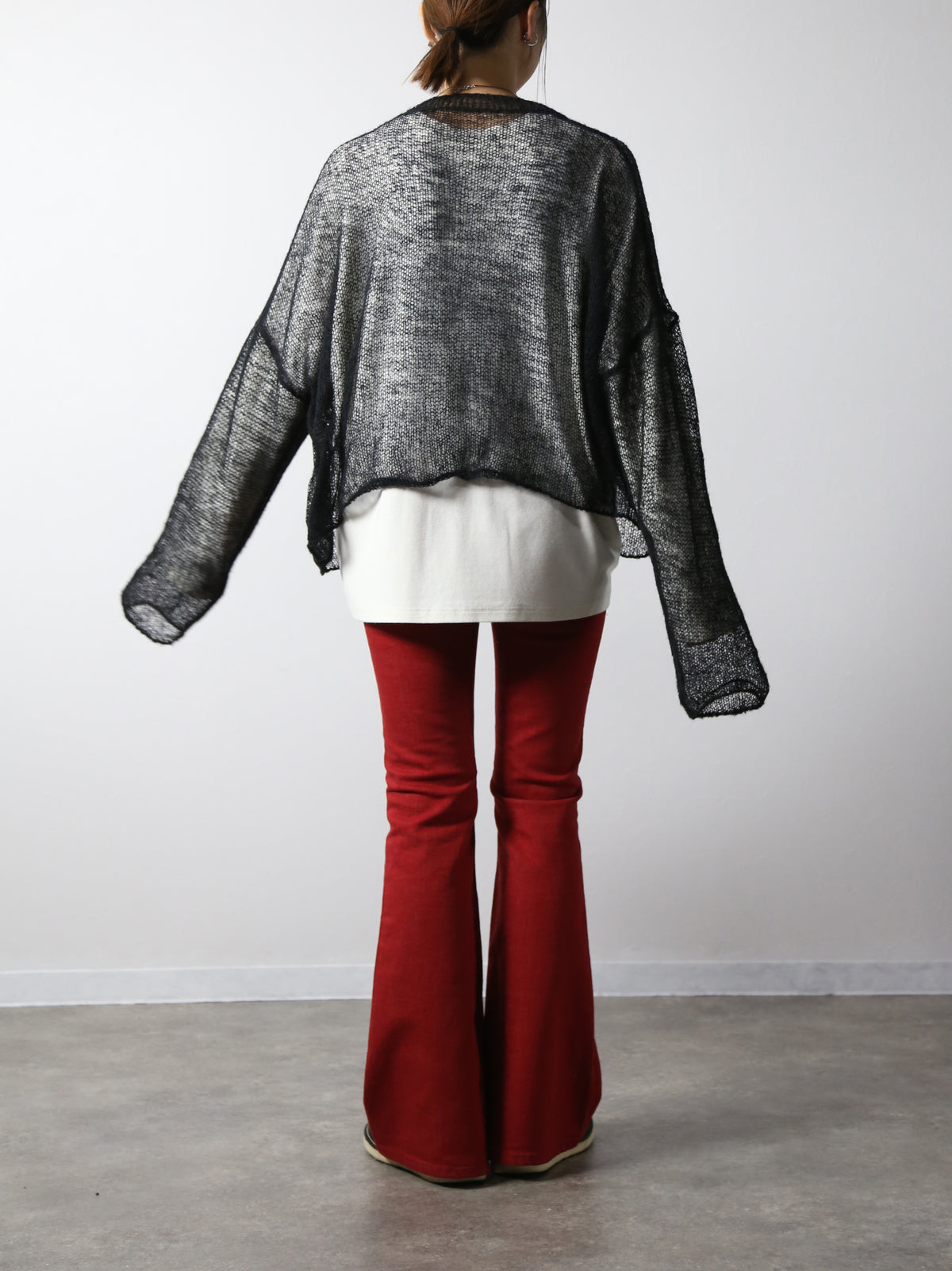 ジンバブエコットン ベルボトムジーンズ　レッドカラーデニム/ユニセックス