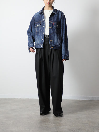 プレミアムデニムジャケット　ヴィンテージウオッシュＧジャン　ユニセックス