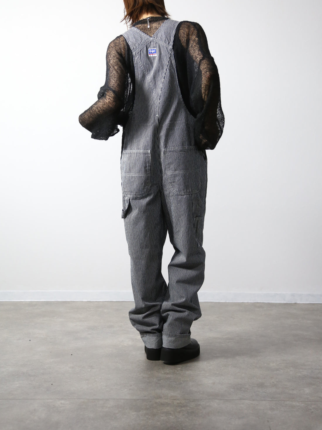 デニムオーバーオール　サロペット　ヒッコリーストライプ　ユニセックス