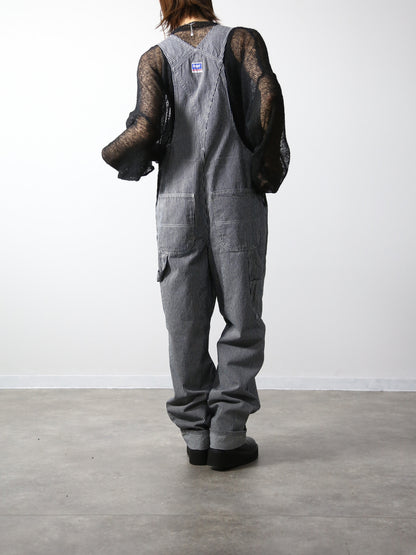 デニムオーバーオール　サロペット　ヒッコリーストライプ　ユニセックス