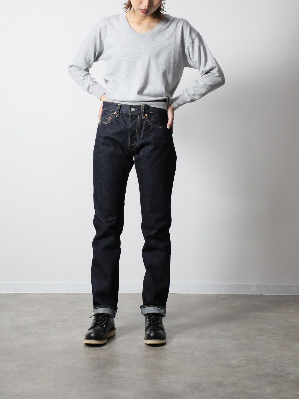 B-1969-XX-J-680　【岡山産 セルビッチデニム】ジーンズワンウオッシュ　Straight Selvedge Denim  Onewash
