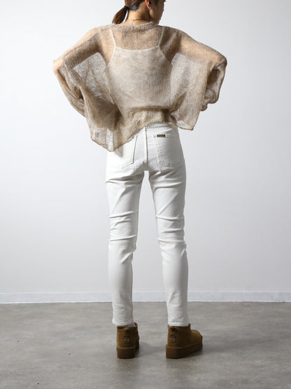 プレミアムジーンズ 　テーパードストレート　抗菌・防汚・撥水加工ホワイトデニム/レディス