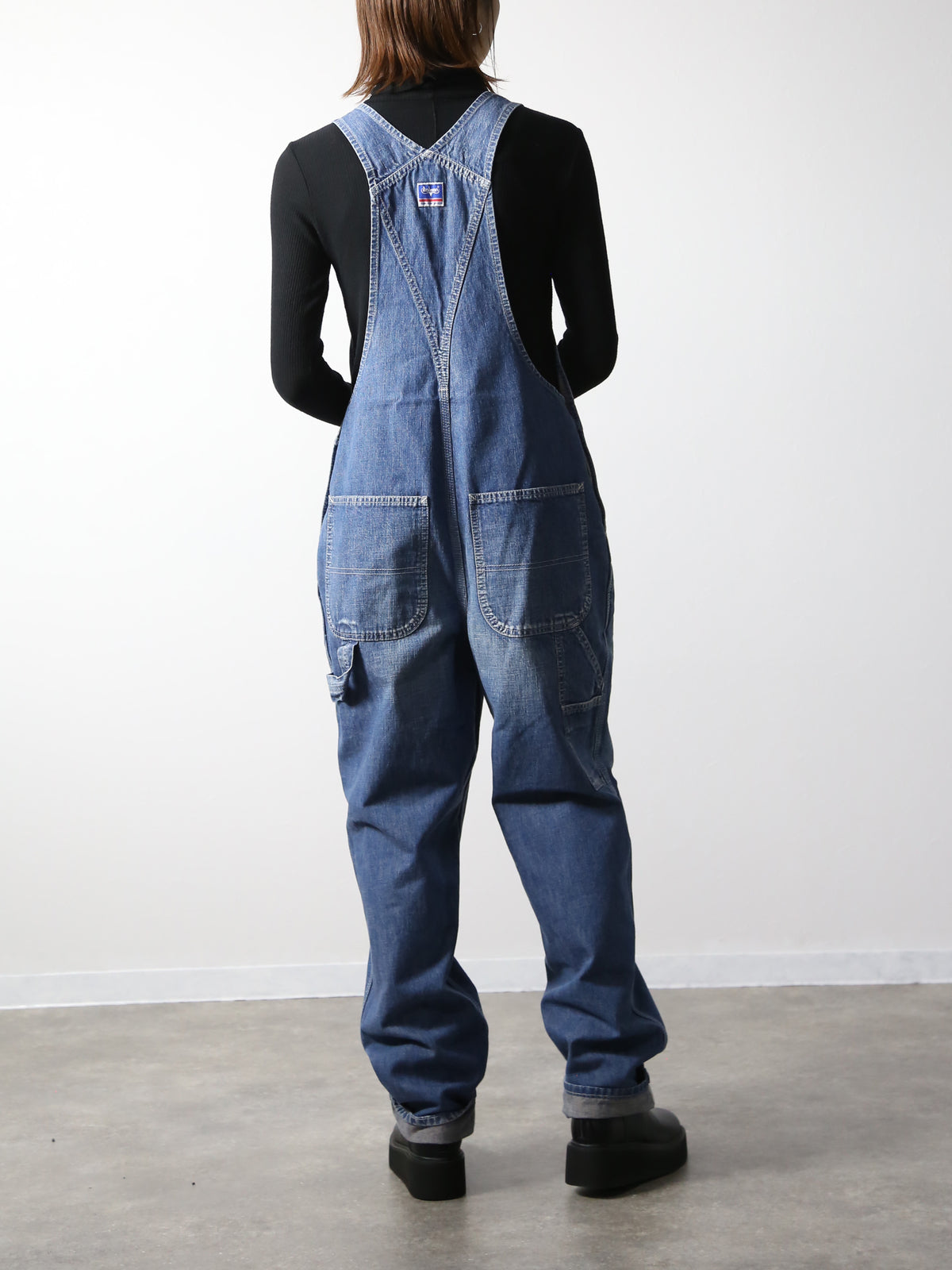 デニムオーバーオール　サロペット　ブリーチカラー　ユニセックス