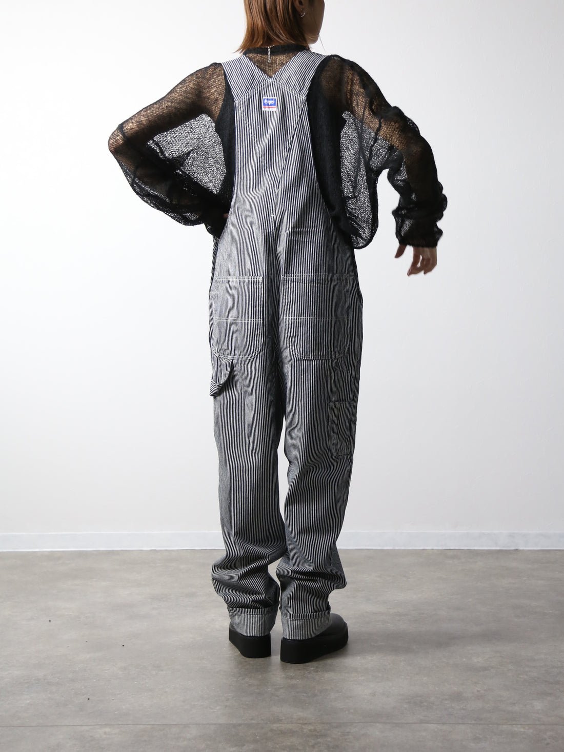 デニムオーバーオール　サロペット　ヒッコリーストライプ　ユニセックス