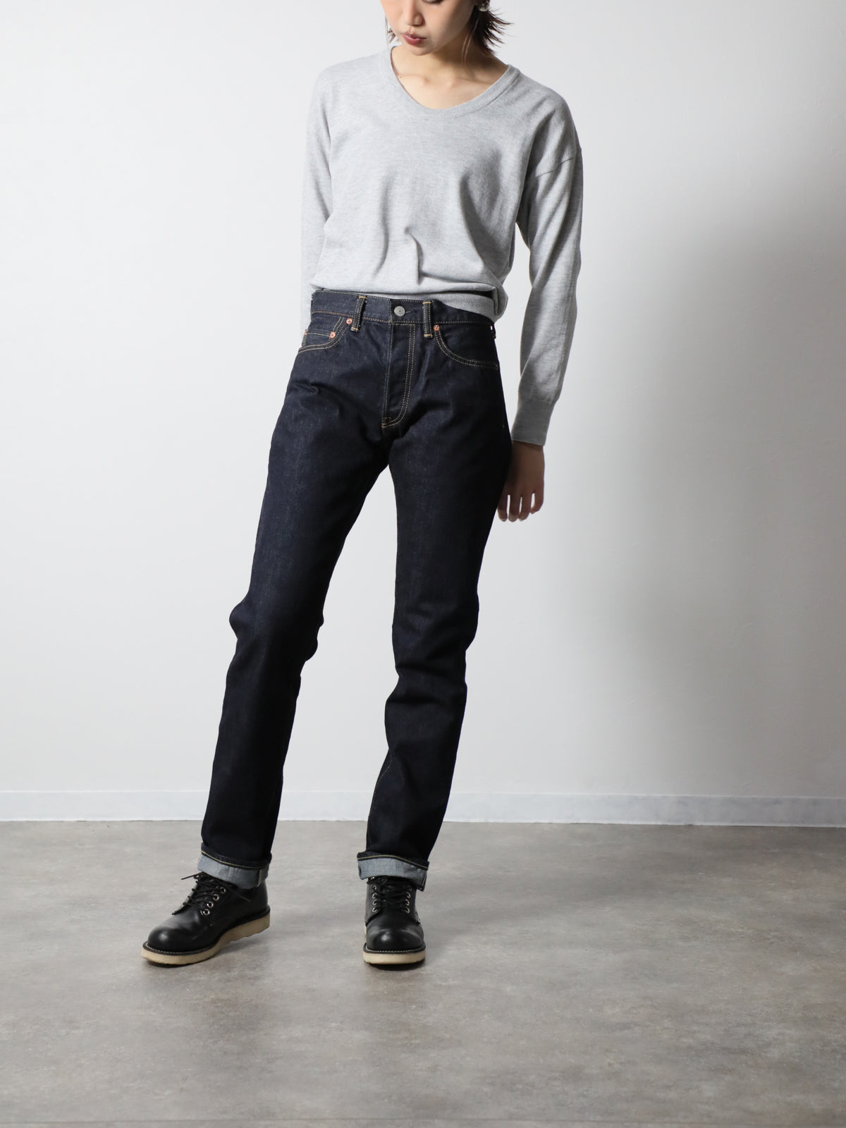 B-1969-XX-J-680　【岡山産 セルビッチデニム】ジーンズワンウオッシュ　Straight Selvedge Denim  Onewash