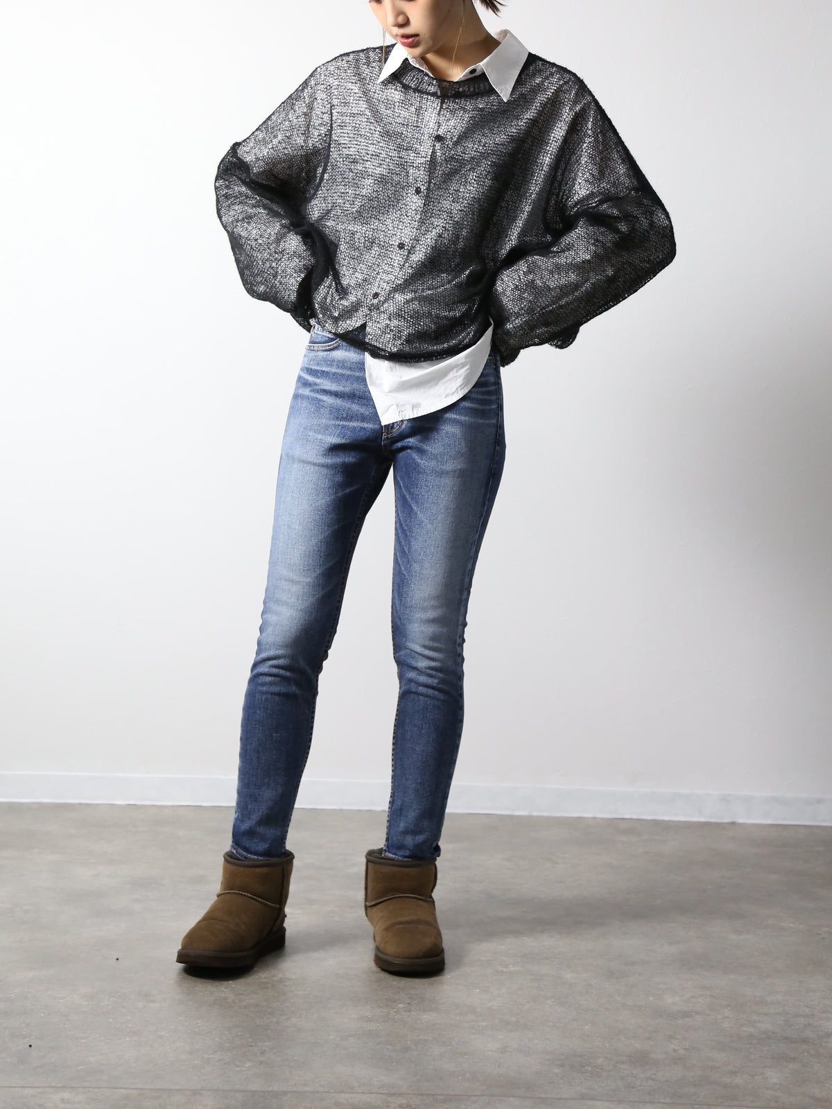 プレミアムジーンズ テーパードストレート　ブリーチリメイクカラー/レディス