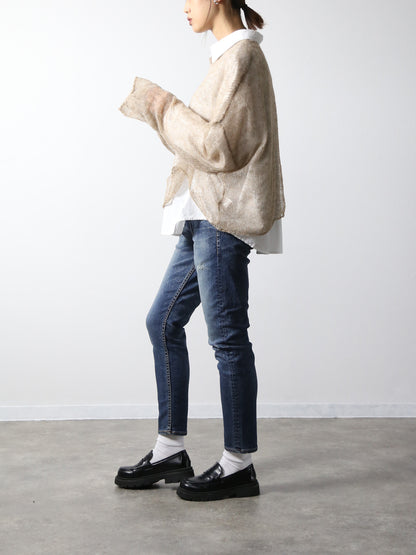 プレミアムジーンズ　テーパードストレート　ユーズドカラー/レディス