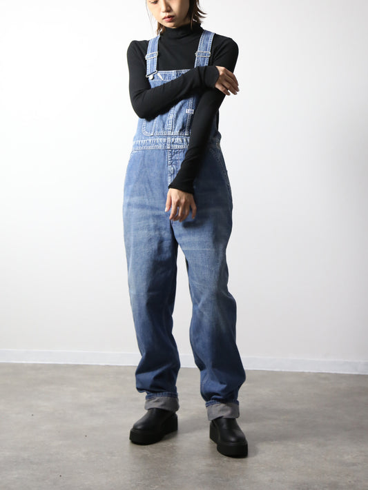 デニムオーバーオール　サロペット　ブリーチカラー　ユニセックス