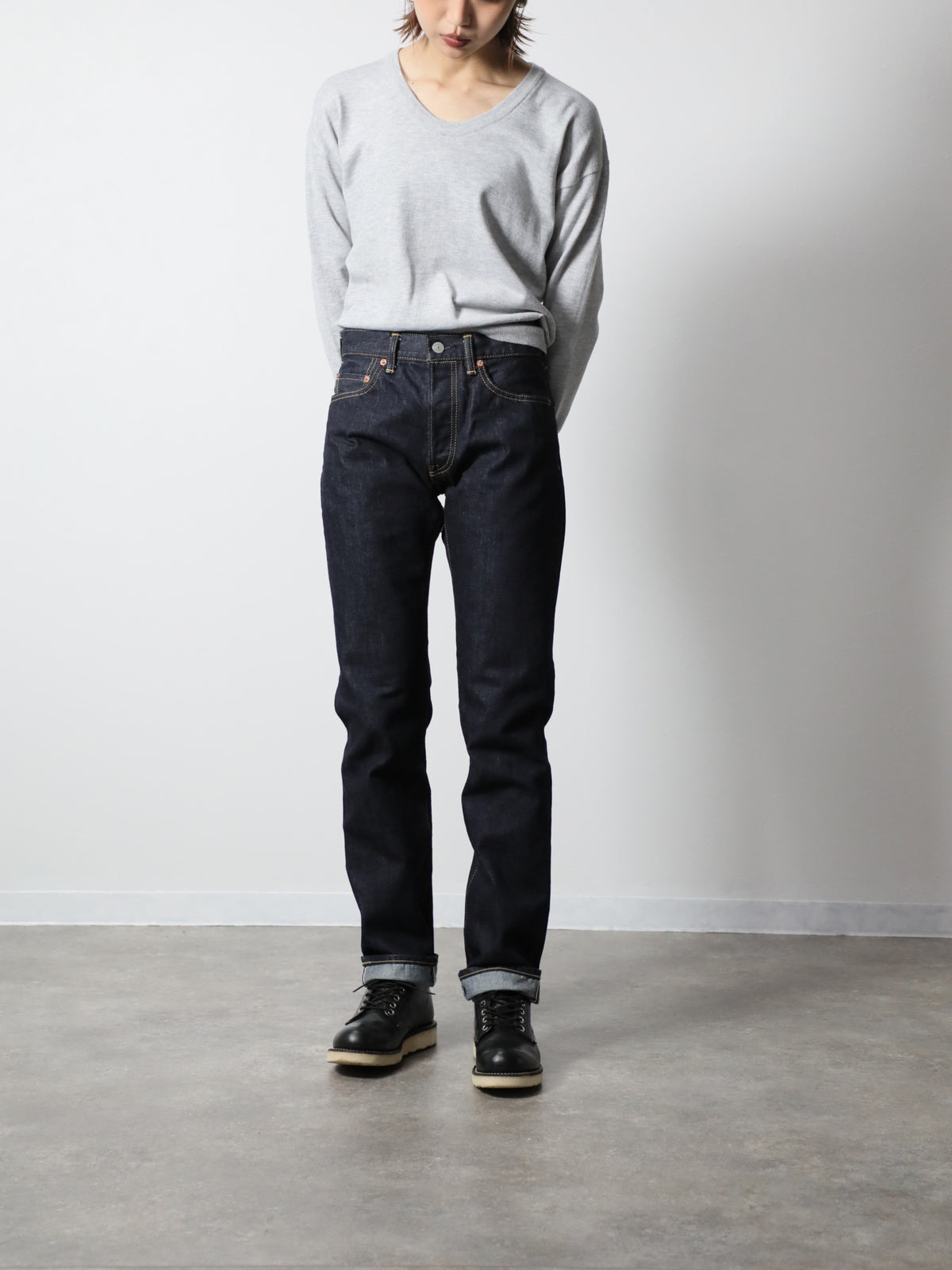 B-1969-XX-J-680　【岡山産 セルビッチデニム】ジーンズワンウオッシュ　Straight Selvedge Denim  Onewash