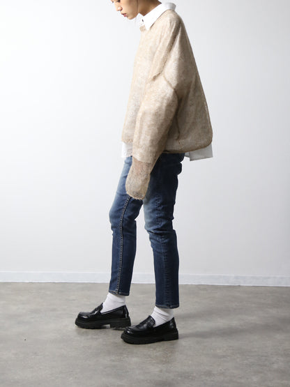 プレミアムジーンズ　テーパードストレート　ユーズドカラー/レディス