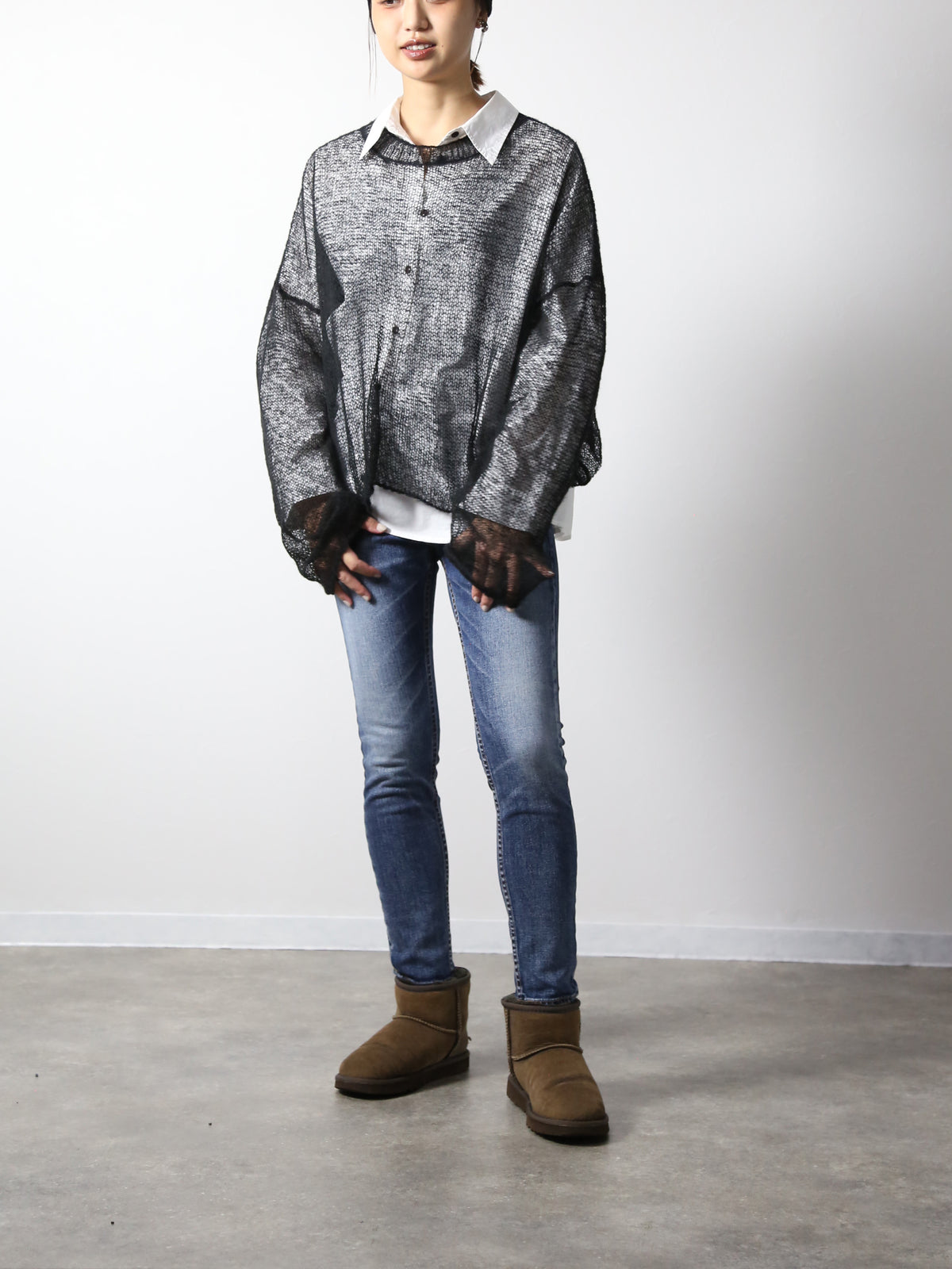 プレミアムジーンズ テーパードストレート　ブリーチリメイクカラー/レディス