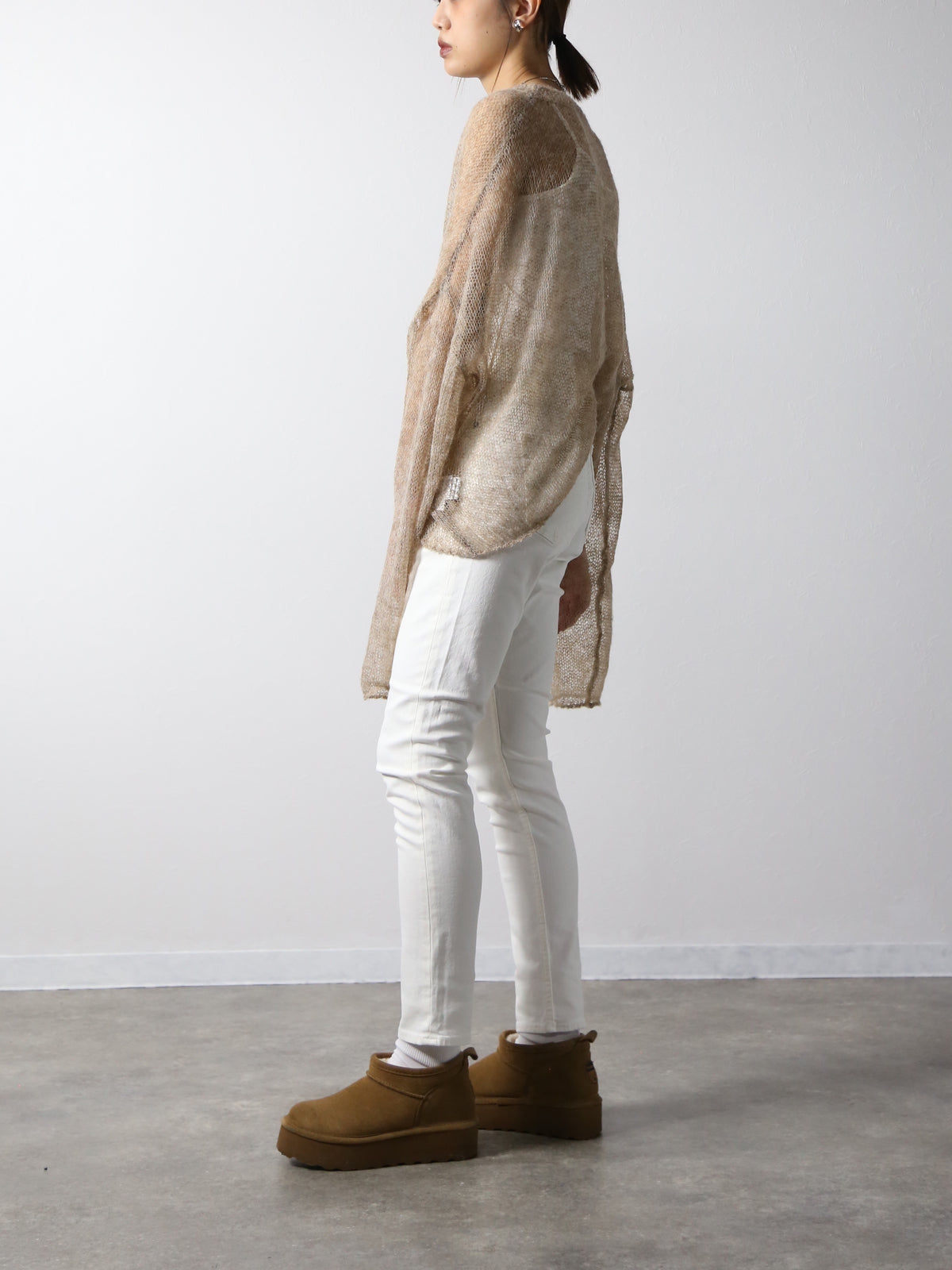 プレミアムジーンズ 　テーパードストレート　抗菌・防汚・撥水加工ホワイトデニム/レディス