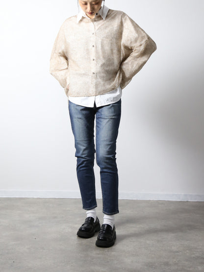 プレミアムジーンズ　テーパードストレート　ユーズドカラー/レディス