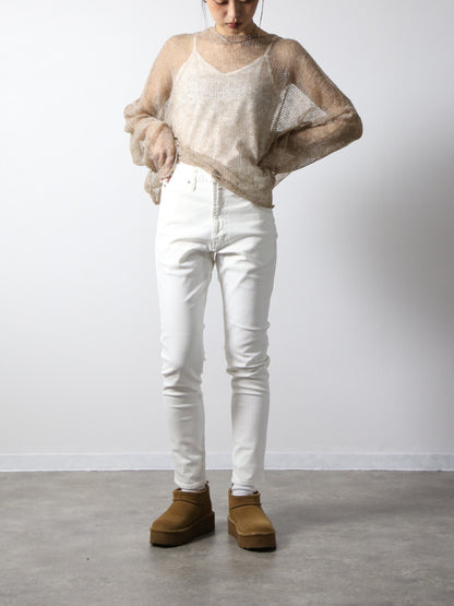 プレミアムジーンズ 　テーパードストレート　抗菌・防汚・撥水加工ホワイトデニム/レディス