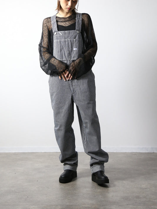 デニムオーバーオール　サロペット　ヒッコリーストライプ　ユニセックス