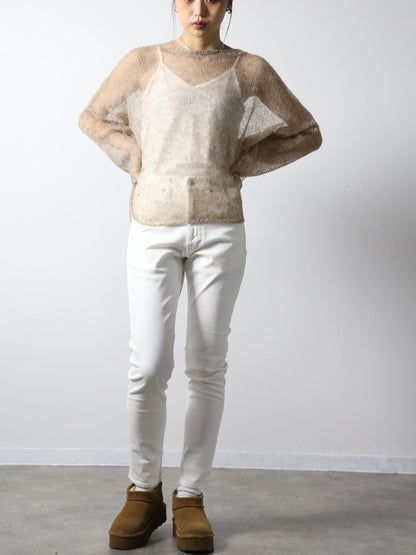 プレミアムジーンズ 　テーパードストレート　抗菌・防汚・撥水加工ホワイトデニム/レディス