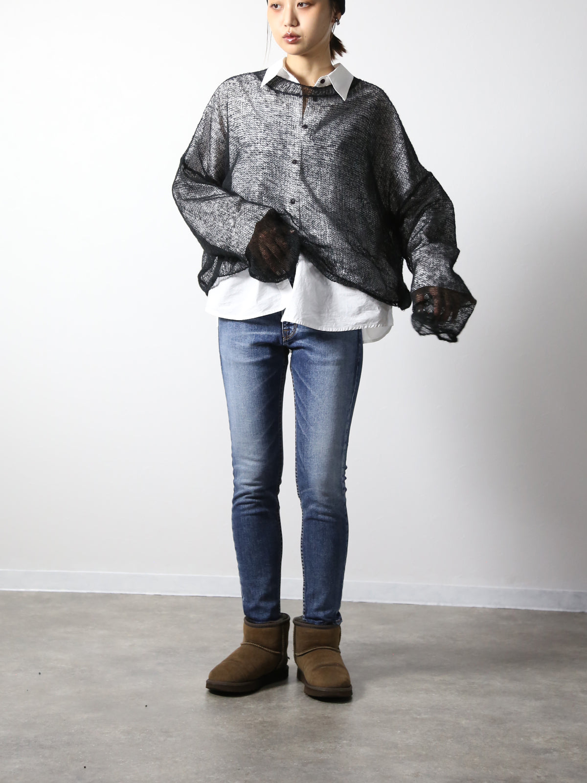 プレミアムジーンズ テーパードストレート　ブリーチリメイクカラー/レディス