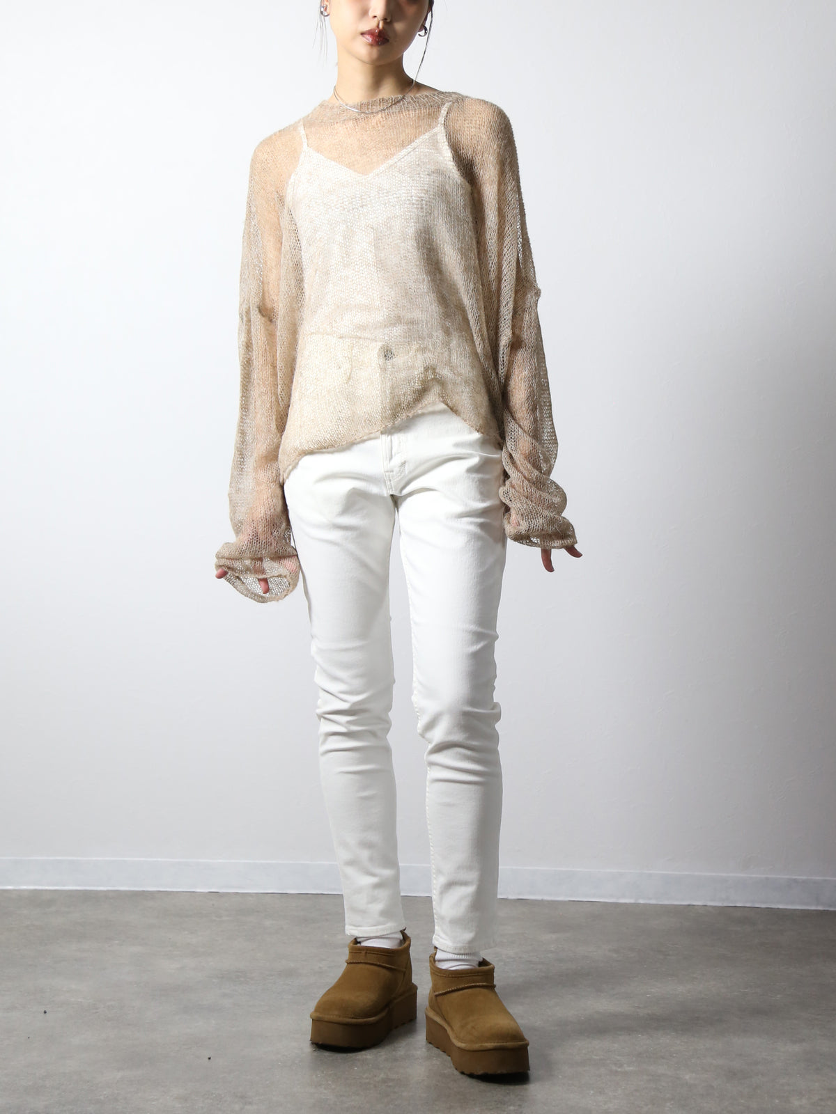 プレミアムジーンズ 　テーパードストレート　抗菌・防汚・撥水加工ホワイトデニム/レディス