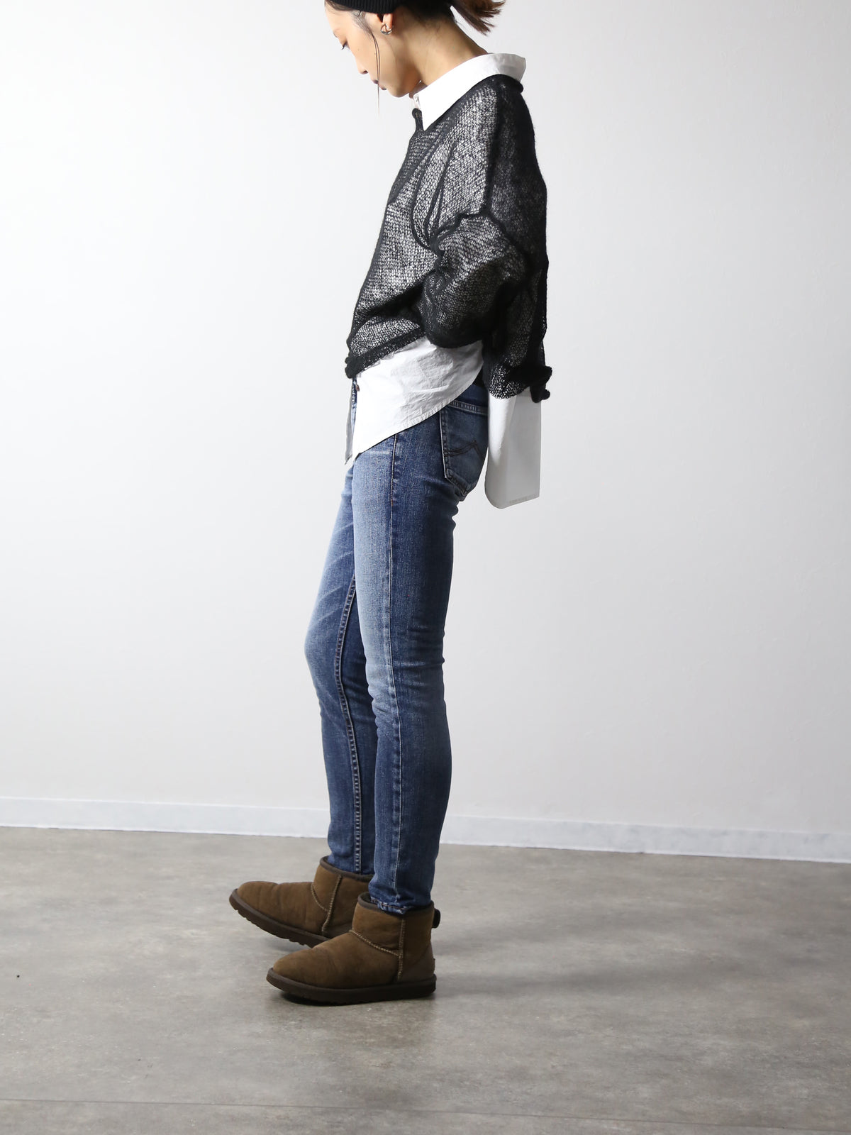 プレミアムジーンズ テーパードストレート　ブリーチリメイクカラー/レディス