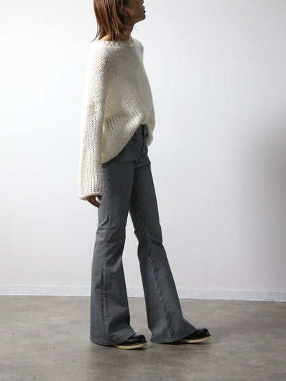 貼りポケヒッコリーベルボトムジーンズ　1970年代復刻  ワンウォッシュカラー/ユニセックス