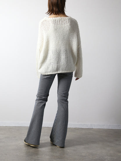 貼りポケヒッコリーベルボトムジーンズ　1970年代復刻  ワンウォッシュカラー/ユニセックス