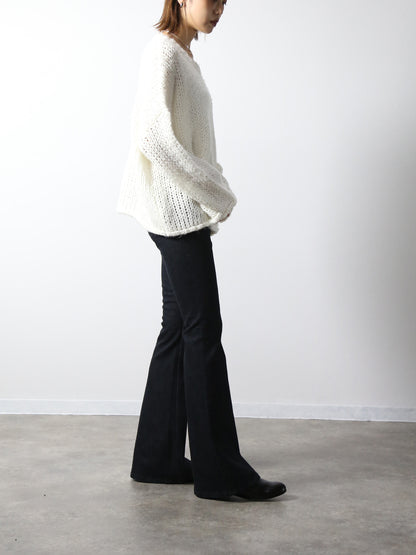 ジンバブエコットン ベルボトムジーンズ　ブラックカラーデニム/ユニセックス