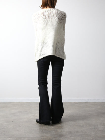 ジンバブエコットン ベルボトムジーンズ　ブラックカラーデニム/ユニセックス