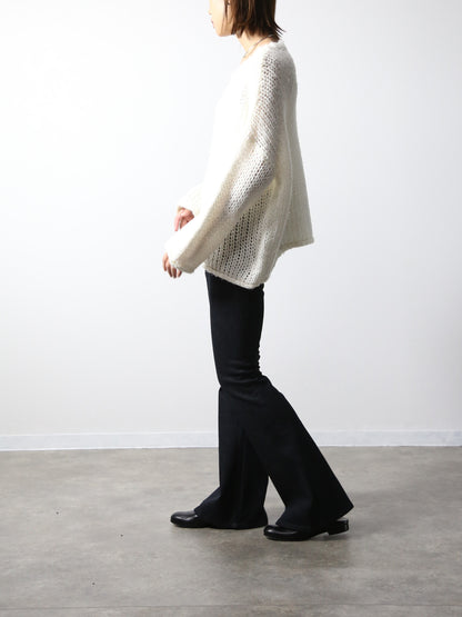 ジンバブエコットン ベルボトムジーンズ　ブラックカラーデニム/ユニセックス