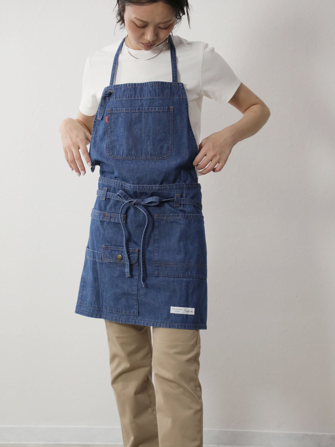 2WAYデニムエプロン 岡山デニム【12オンス】 ブリーチカラー