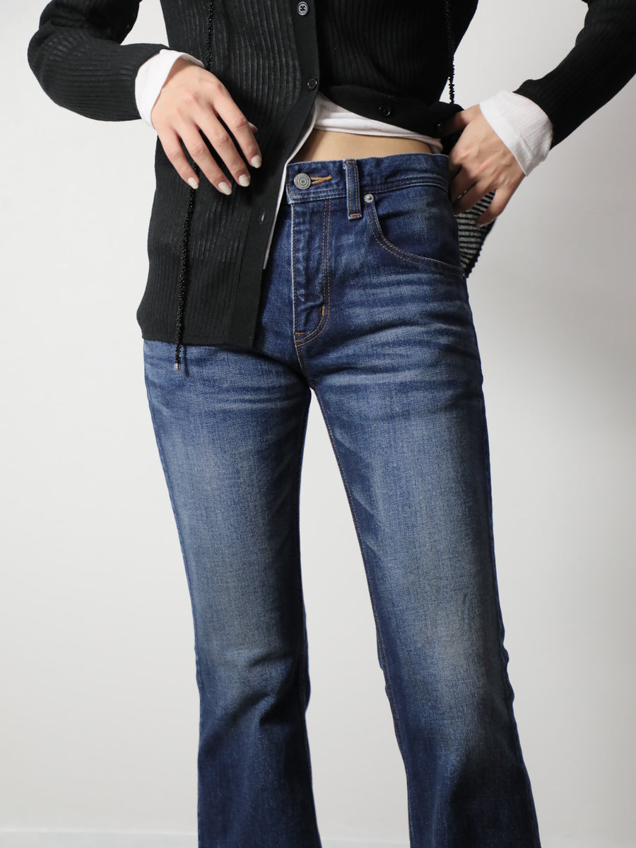 12.5oz ベルボトムジーンズ　ユーズドカラー/ユニセックス