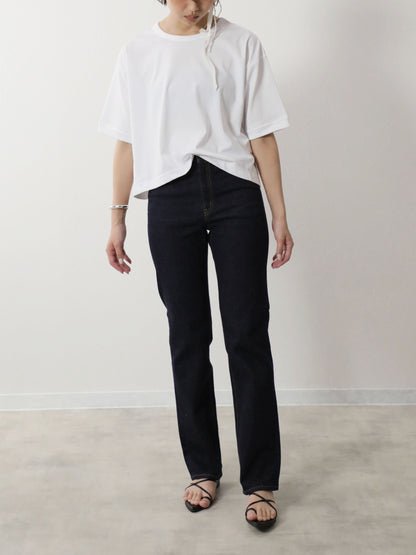 プレミアムジーンズ　ストレッチデニムストレート　ワンウオッシュ/レディス