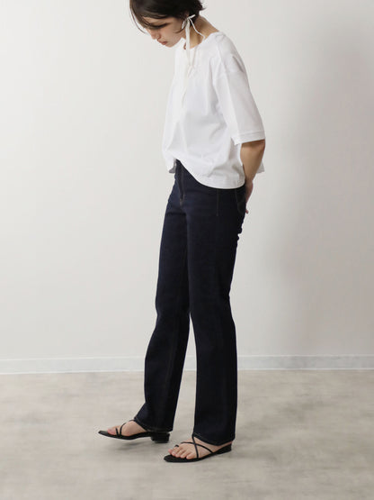 プレミアムジーンズ　ストレッチデニムストレート　ワンウオッシュ/レディス