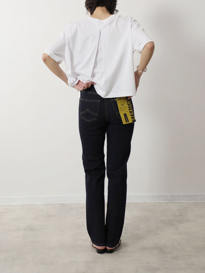 プレミアムジーンズ　ストレッチデニムストレート　ワンウオッシュ/レディス