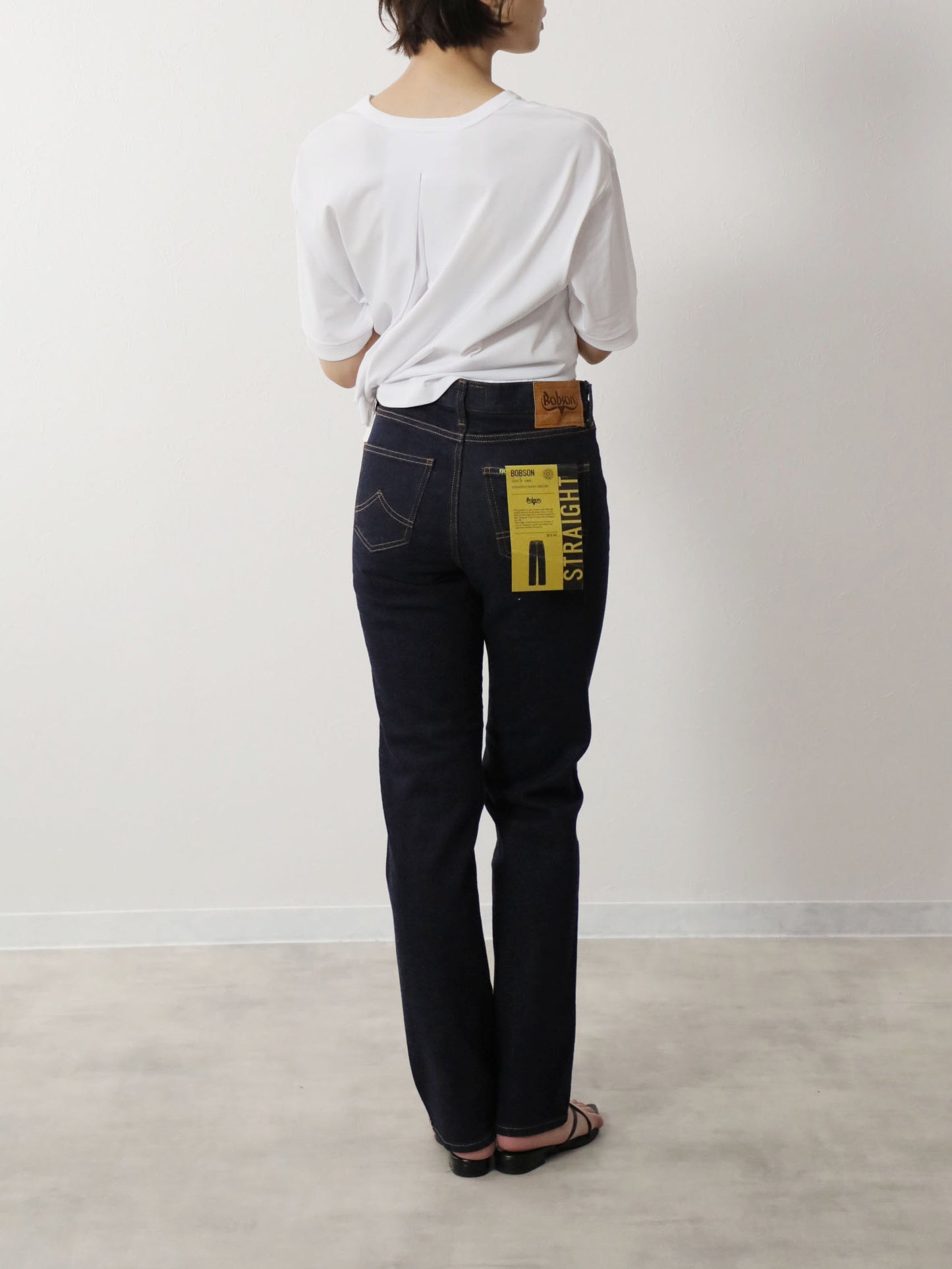 プレミアムジーンズ　ストレッチデニムストレート　ワンウオッシュ/レディス