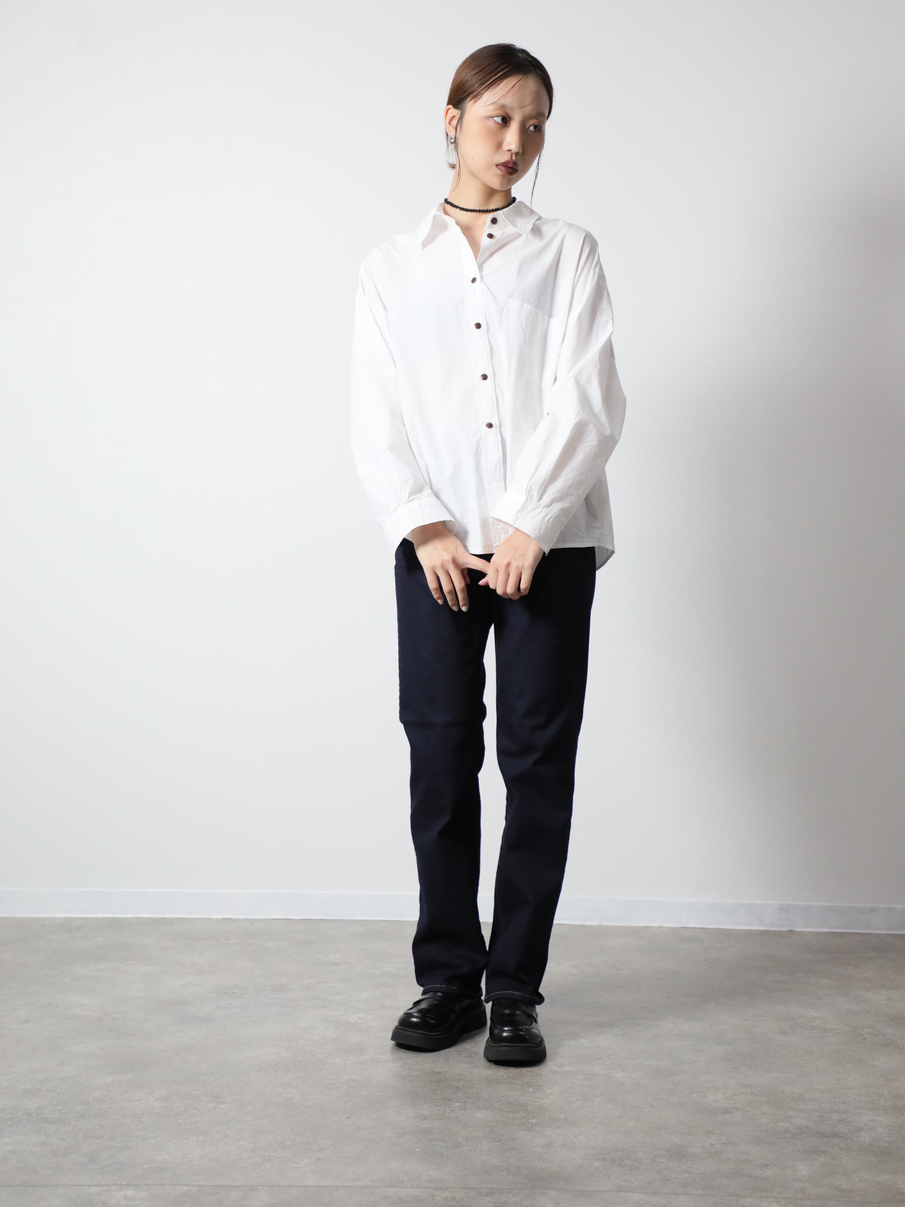 プレミアムジーンズ ストレッチデニムストレート ワンウオッシュ