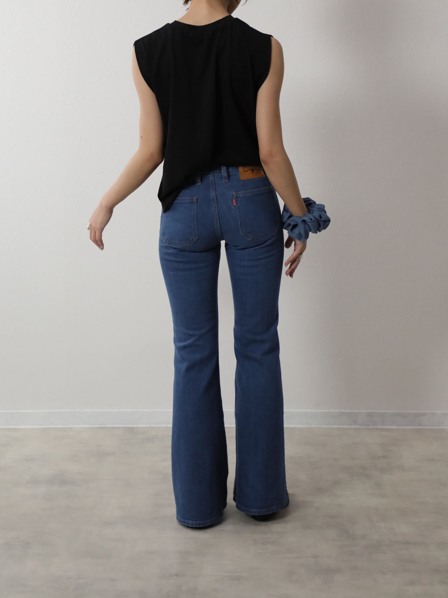 12.5oz 貼りポケベルボトムジーンズ　1970年代復刻  レトロブリーチカラー/ユニセックス