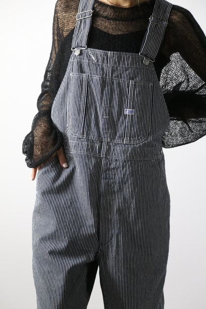 デニムオーバーオール　サロペット　ヒッコリーストライプ　ユニセックス
