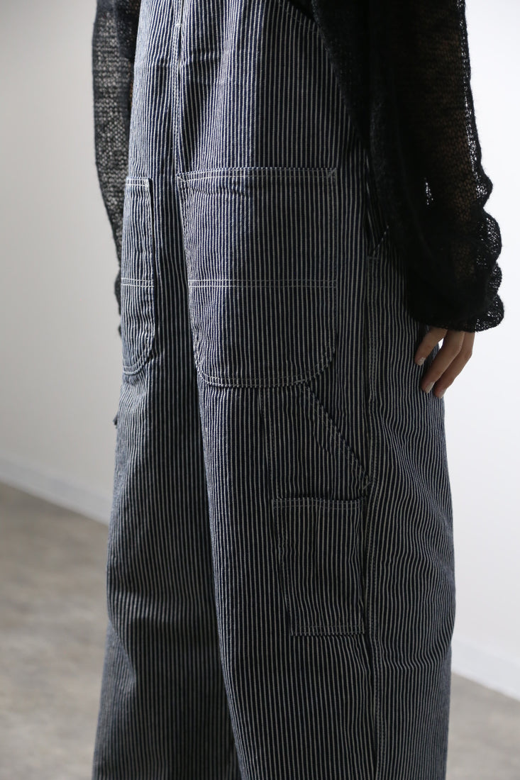 デニムオーバーオール　サロペット　ヒッコリーストライプ　ユニセックス