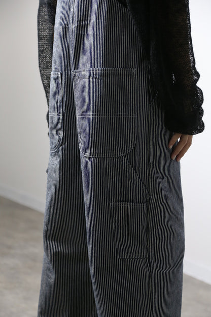 デニムオーバーオール　サロペット　ヒッコリーストライプ　ユニセックス