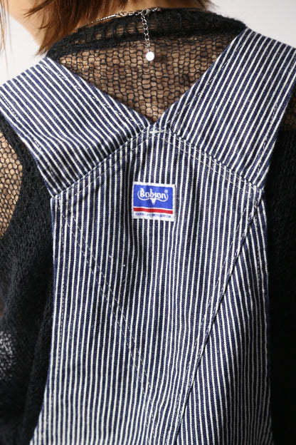 デニムオーバーオール　サロペット　ヒッコリーストライプ　ユニセックス