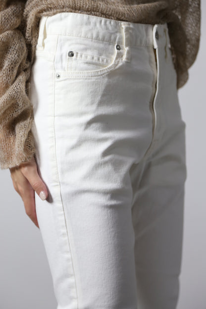 プレミアムジーンズ 　テーパードストレート　抗菌・防汚・撥水加工ホワイトデニム/レディス