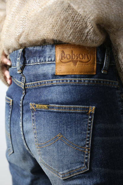 プレミアムジーンズ　テーパードストレート　ユーズドカラー/レディス