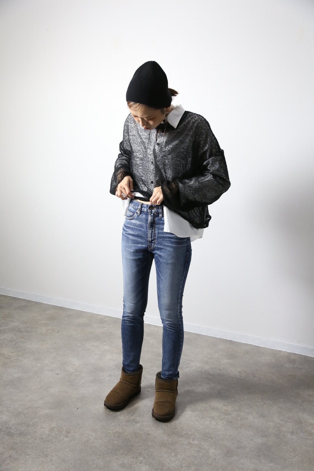 プレミアムジーンズ テーパードストレート　ブリーチリメイクカラー/レディス