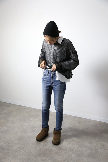 プレミアムジーンズ テーパードストレート　ブリーチリメイクカラー/レディス