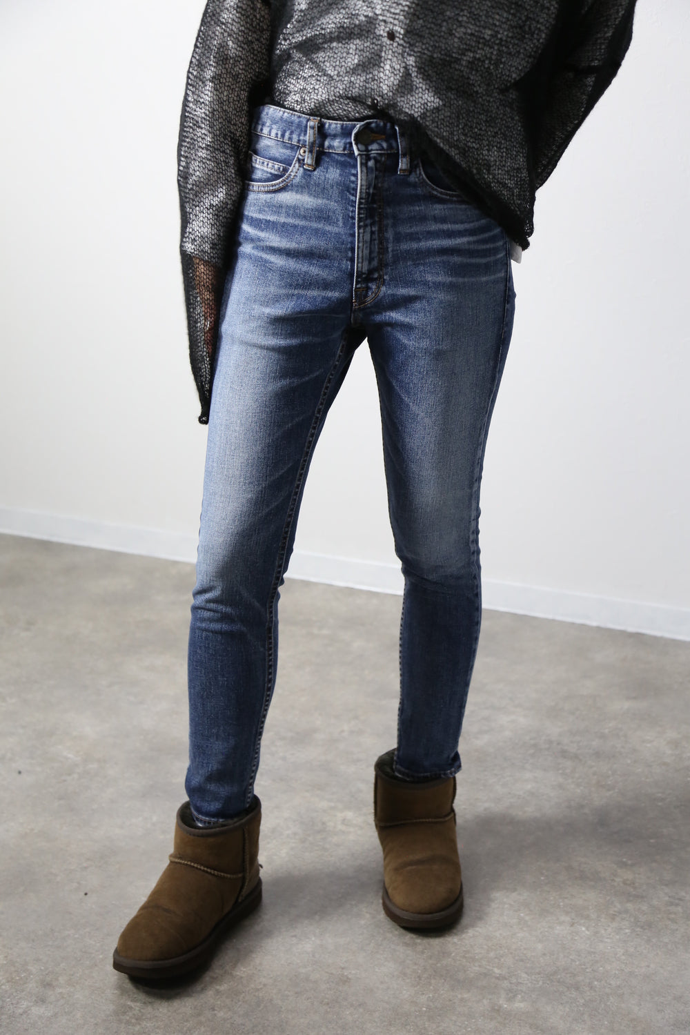 プレミアムジーンズ テーパードストレート　ブリーチリメイクカラー/レディス