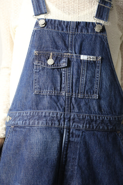 デニムオーバーオールスカート　サロペット　インディゴカラー　レディス
