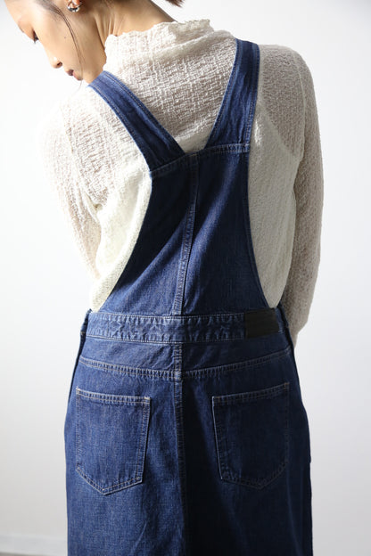 デニムオーバーオールスカート　サロペット　インディゴカラー　レディス