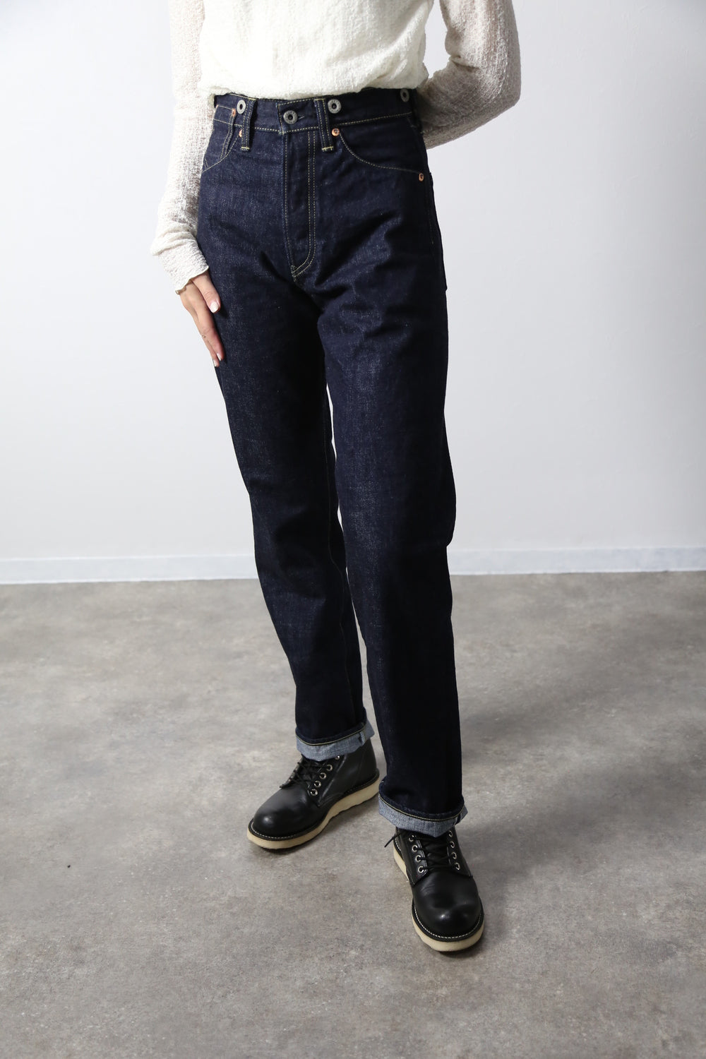 B-1969-XX-RR2011-680 【岡山産 セルビッチデニム】シンチバックジーンズ ワンウォッシュ CINCH BUCKLE SELVEDGE DENIM ONEWASH